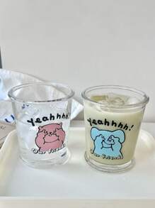 Ins Style Cartoon Glass Cup, Couples Cup/Cold Brew Cup, Coffee Cup/Single Layer Cup, Home Breakfast Milk Cup, Summer Juice Cup/Beverage Cup, Daily Use Water Cup, High Aesthetic Cute Biyeflower Enjoyment Cup