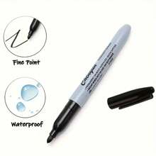5/6/10/12pcs Fine Tip Black Permanent Marker Pens - Quick Dry, Smudge-Proof, Waterproof Ink, Medium Point - Great For Office, School & Craft Projects Back To School