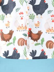 Camisa de manga curta com estampa de frango animal para menino