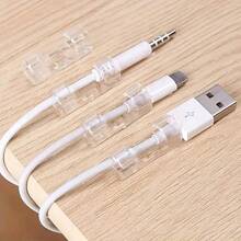 100 Piece Clear Adhesive Cable Clips - Durable Plastic Cable Organiser For Power Cord Management, Under Table And Wall MountingSafe, Neat Cable Storage Solution, Random Colours - Multicolor - View 4