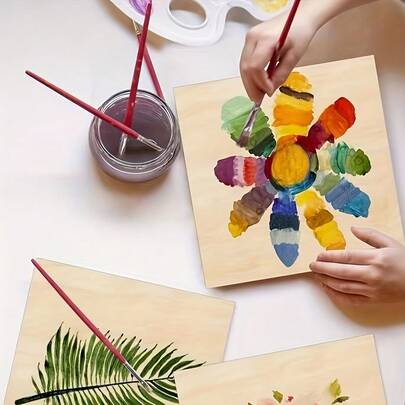 2/4pcs Unfinished Wood Panels, Plywood, Willow Wood Boards, Size 12X12 Inches/3.94X5.9 Inches, Blank Unfinished Wood Panels Suitable For Laser Cutting, Engraving, Burning, Handcrafting