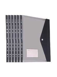 Carpeta de archivos de PVC transparente gruesa con botón a presión, tamaño A4, carpeta de archivos transparente y resistente al agua de gran capacidad con bolsillo para etiqueta, organizador de documentos, para almacenamiento de documentos de oficina y organización de artículos de papelería de estudiantes, excelente para la temporada de regreso a clases