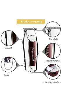 Kemei KM-9163 Electric Hair Trimmer T-Blade Scuplting Clipper Zero Gapped Clipper For Men Low Noise Haircut Machine Portable Mini Hair Clipper Classic Design