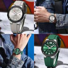 Relógio Masculino CURREN, Marca de Luxo, Militar, Exército, Pulseira de Silicone Original, Resistente à Água, Calendário, Esporte, Quartzo, Presente, Modelo 8465
