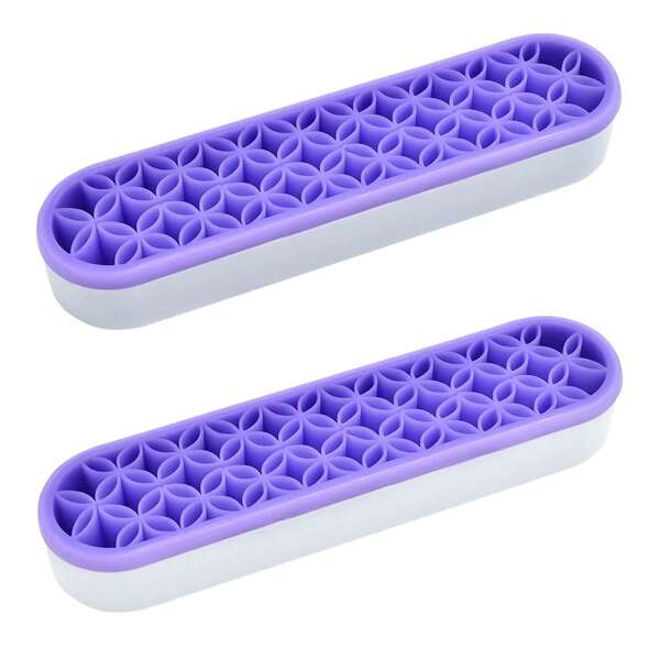 1 pieza Caja de almacenamiento de maquillaje multifuncional, organizador de escritorio de silicona para pinceles, delineadores, útiles escolares, pinceles de pintura (morado), regalo del Día de la Madre