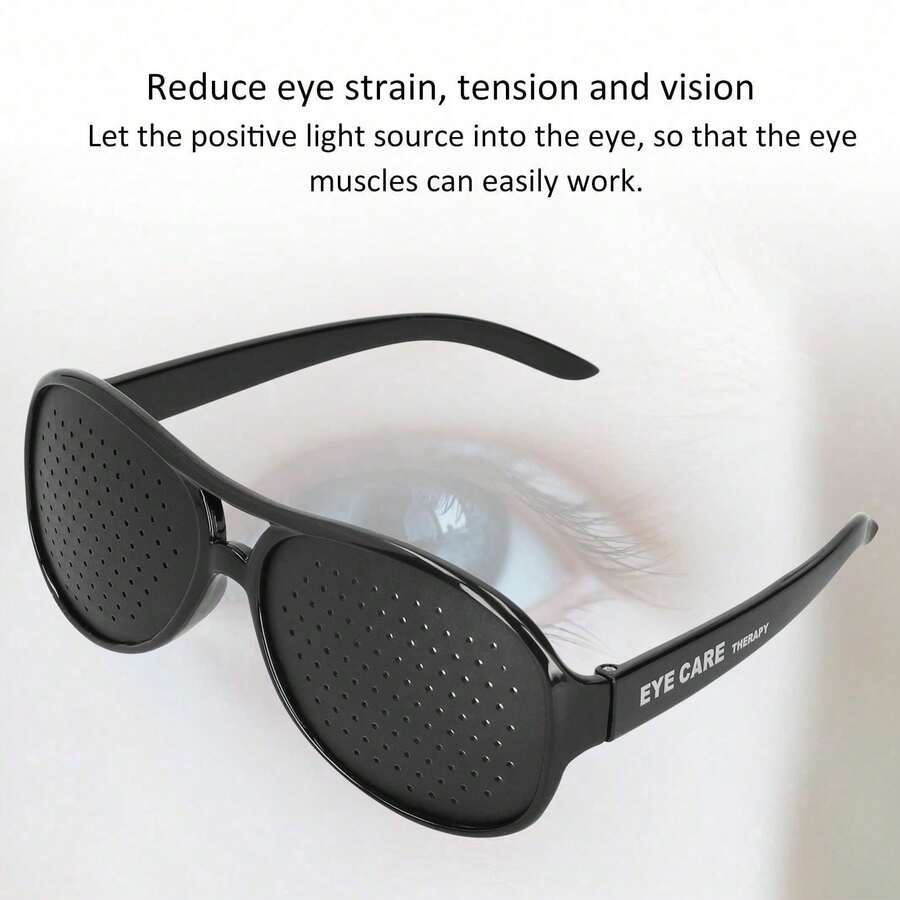 Adults Vision Accessory: Unisex PC Pinhole Glasses For Anti - Myopia - Black - View 1