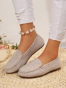 女士大码休闲乐福鞋 - 舒适时尚的平底鞋，尺码合适 - 彩色 - 查看 5