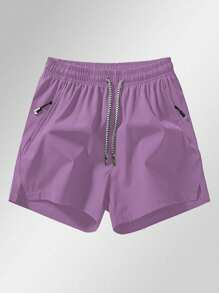 Men's Anti-Lost Zipper Pocket Special Drawstring Waist Athletic 3-Inch Shorts