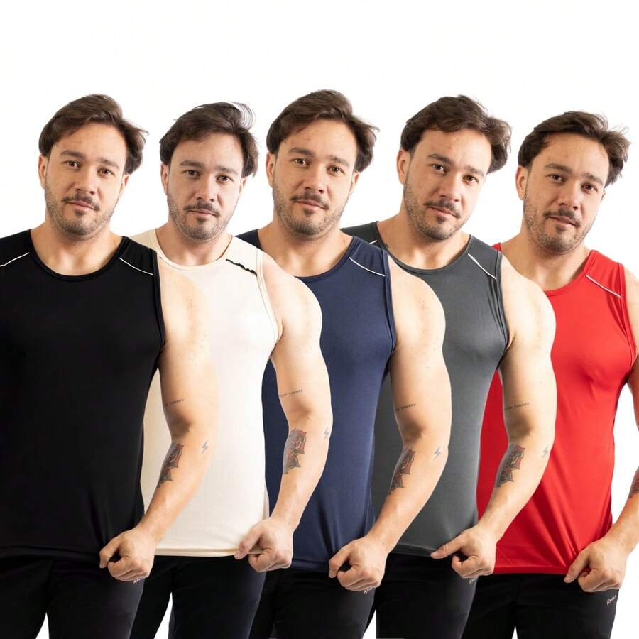 Kit 4 Men's Sports Tank Top For The Gym - Multicolor - View 1