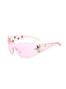 1pc Women's Frameless Star Decor Y2K Style Eyeglasses, Suitable For Daily Use For Summer Beach Vacation,Outdoor,Travel