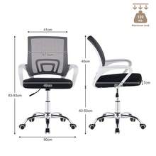 TUKAILAi Ergonomic Office Chair, Mesh Computer Swivel Chair With Arms And Lumbar Support,Height Adjustable Comfy Executive Desk Chair For Home Office Study - White - View 7