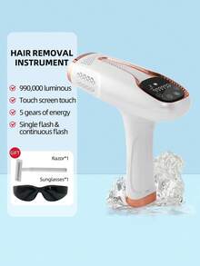 1 件便携式无线无痛电动脱毛器，适用于腋下，带显示屏，用于温和美容激光脱毛