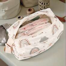 Bolsa organizadora de pañales con estampado estilo coreano INS para artículos de cuidado del bebé, pañales, toallitas, bolsillo colgante portátil para almacenamiento