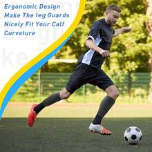 1 Pair Football Shin Guards, Provide Support And Compression, Suitable For Football, Hockey And Other Sports, With Optimized Pocket Design, Unisex Adult - Multicolor - View 3
