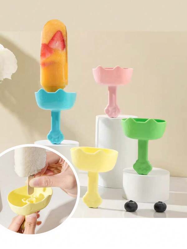 Soporte para helados en forma de oreja de gato, de silicona con soporte a prueba de fugas, adecuado para fiestas de verano, bodas y días festivos