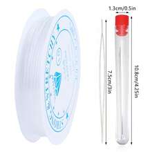1 Set: Elastic Crystal Thread + 2pcs Beading Needles, DIY Handmade Jewelry Beading Supplies - Beading Needlework Set - View 12