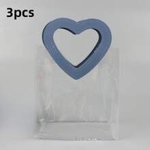 1/3/10个装粉色礼品袋，心形手柄，可重复使用透明塑料礼品包装袋，适用于婚礼、派对、周年纪念、情人节、母亲节、手工礼盒、糖果巧克力袋装饰 - 彩色 - 查看 15