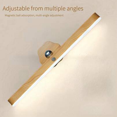 1 pieza Espejo de maquillaje con luz recargable, luz magnética giratoria para tocador, lámpara de lectura, luz de gabinete