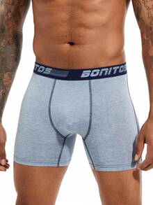 4pcs/Pack Men's Boxer Briefs Letter Elastic Band Boxers Shorts Comfortable Underwear - Multicolor - View 6