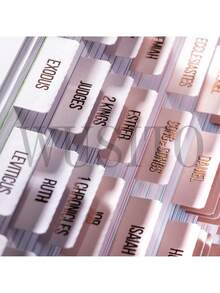 WUSITO Bible Tabs (Rose Gold Embossed Lettering), Bible Journaling Supplies, Bible Book Tabs, Christian Gift, 66 Bible Tabs For Women And Men, Includes 4 Blank Tabs (Pearl),School Supplies,Back To School