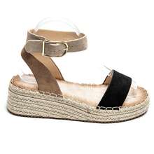 Cross-Strap Platform Sandals With Ankle Buckle – Modern Summer Style - Black - View 2