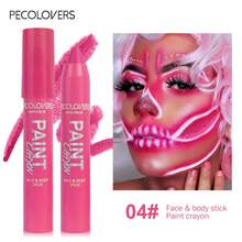 PECOLOVERS Face Paint Pen Set Rainbow Graffiti Crayon Human Face Paint Stick Makeup Long-Lasting Texture Soft Festive - Multicolor - View 14