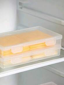 1pc PP Material Transparent Butter, Cheese, Refrigerator Food Storage Container, Suitable For Kitchen, Fridge, Dry Storage - White - View 3