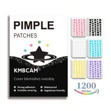 Parches faciales en forma de estrella (6 colores) de 1200/960/720/480/240 piezas, sin fragancia, sin parabenos, unisex adulto, compatibles con todo tipo de piel, sin fragancia, sin componentes incluidos