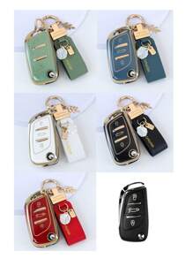 1 pièce Nouveau étui à clé de voiture pliable en TPU avec porte-clés, coque de couverture pour Citroën C1, C2, C3, C4, C5, Peugeot 306, 307, 407, 408, 807, DS, DS3, DS4, DS5, DS6, Berlingo 2/3 boutons. Sac à clés à la mode et convient aux filles.