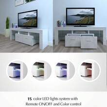 LED Lights TV Stand For 60 Inch TV Entertainment Center Cabinet For Living Room - 1 - View 4