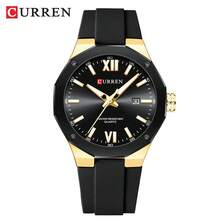 Relógio Masculino CURREN, Marca de Luxo, Militar, Exército, Pulseira de Silicone Original, Resistente à Água, Calendário, Esporte, Quartzo, Presente, Modelo 8465