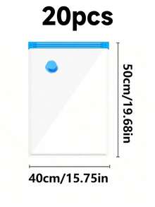 20pcs/1pc Vacuum-Sealed Bags, Travel Accessories, Vacuum Bags, Travel Essentials, Vacuum Storage Bags, Travel Essentials, Storage Bags, Cruise Essentials, Organization And Storage, Bedroom