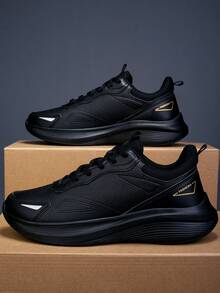 Men's Lace-Up Running Shoes, Anti-Slip Outdoor Sports Shoes Suitable For Gym, Jogging, Tennis, With Comfortable Cushioning And Support