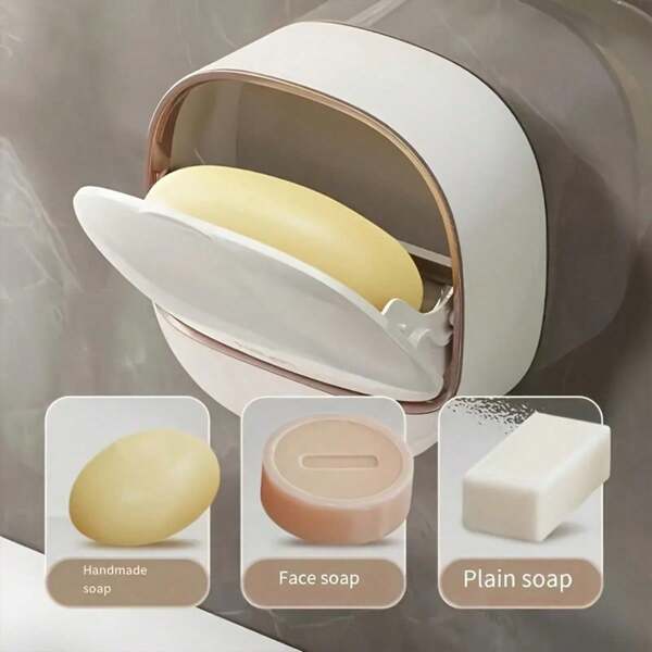 1/3 pièces Boîtes à savon, porte-savon mural de luxe, boîte à savon sans perforation, boîte à savon de lessive avec égouttage pour un nettoyage facile