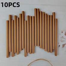 10/20/30pcs Brown-Gold Hot Melt Glue Sticks, 0.7cm*10cm, Strong Adhesive, Suitable For Mini Glue Gun, DIY Craft, Wax Sealing, Envelope Sealing, Wedding Invitations, Etc.