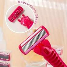 Manual Women's Bikini Body Hair Removal Razor With 6 Layers Stainless Steel Blades, Replaceable Razor Head, For Underarms, Facial And Body Hair Removal