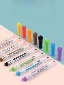 8pcs/2pcs Whiteboard Markers, Water-Soluble Erasable Magnetic Whiteboard Eraser Brush, Fine Point 0.5-1mm Refill