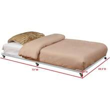 KB Designs - Marco de Cama rodar Plegable de Metal con Ruedas, Color Blanco - 1 - Ver 3