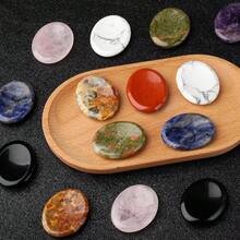 1 件装烦恼石玫瑰石英紫水晶手工雕刻拇指石口袋冥想椭圆形水晶天然活力放松石 - Stone - 查看 4