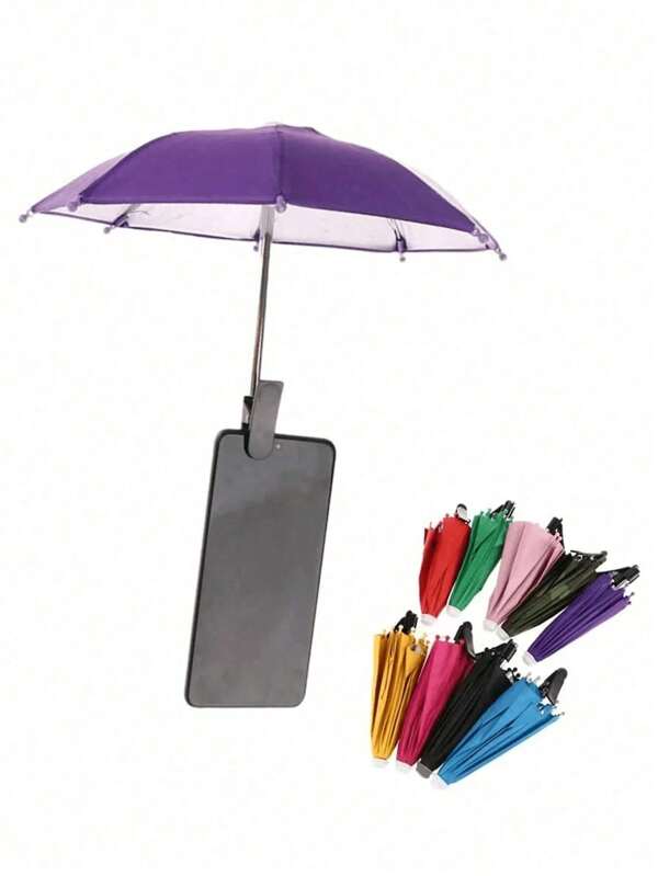 1pc/2PCS Phone Clamp Umbrella,Outdoor Waterproof Sunshade Umbrella With Phone Holder, Anti-UV Mini Umbrella For Light Rain, Universal Phone Sun Visor, Outdoor Anti-Glare Phone Sun Shade Travel Essentials Workout Holiday Camping Holiday Essentials Vacation Accessories - For All Smartphone Users - Suitable For Outdoor Activities - Perfect Gift For Travelers & Hikers