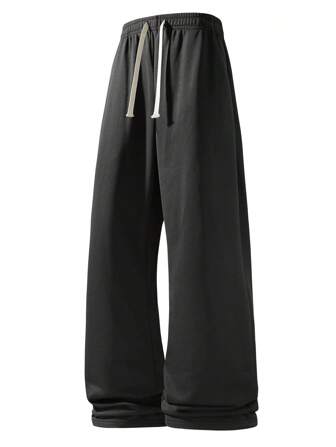Pantalones de chándal casuales de pierna ancha para hombres