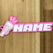 1pc Customized 3D Printed Name Tag, Colorful Cheer Megaphone Keychain/Pendant, Sports/Graduation Party Gifts,Junior High School Students,Middle School Students,High School Senior High School Students,College Students,University Students,Freshman,Sophomore,Underclassmen,Durable,Colorful,Cute,Adorable,Funny,Kawaii,Y2K,Stylish,Unisex,Casual,Custom,Personalized,Unique,Customized,Ideal Gifts For Him,Ideal Gifts For Her,Her,Boyfriend,Girlfriend,Family,Friends - 3D Keychain - View 5