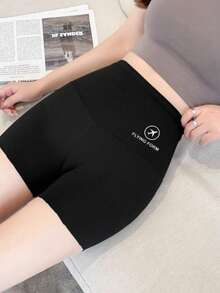 Pantalones cortos de mujer para verano, de longitud 3/4, con control de abdomen, estampado de tiburón, sin costuras y opacos, aptos para uso en exteriores