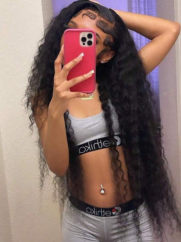 Full 250% Loose Deep Wave Pre Plucked Hd Lace Frontal Wig Brazilian 38 40 Inches Transparent Water Wave 13x4 Lace Front Natural Black Curly Human Hair Wigs For Women