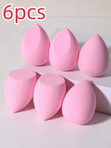 6pcs Makeup Sponge, Random Shape, Suitable For All Skin Types, Latex-Free Multi-Purpose Makeup Sponge For Liquids, Creams And Powders, No Stripes, Smooth Make-Up Applications, Simple And Beautiful, Easy To Carry.