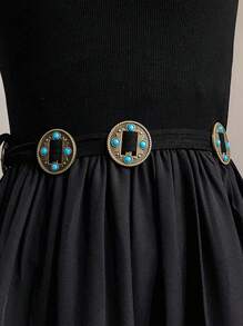 1pc Plain Retro Canvas Belt, Vintage Decorative High-End Tassel Waist Rope For Dresses, Versatile All Season Accessory With Ins Vibe