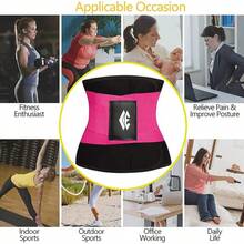Waist Trainer Belt For Women Man - Waist Trimmer Ab Belt - Tummy Control Body Shaper - Red - View 6