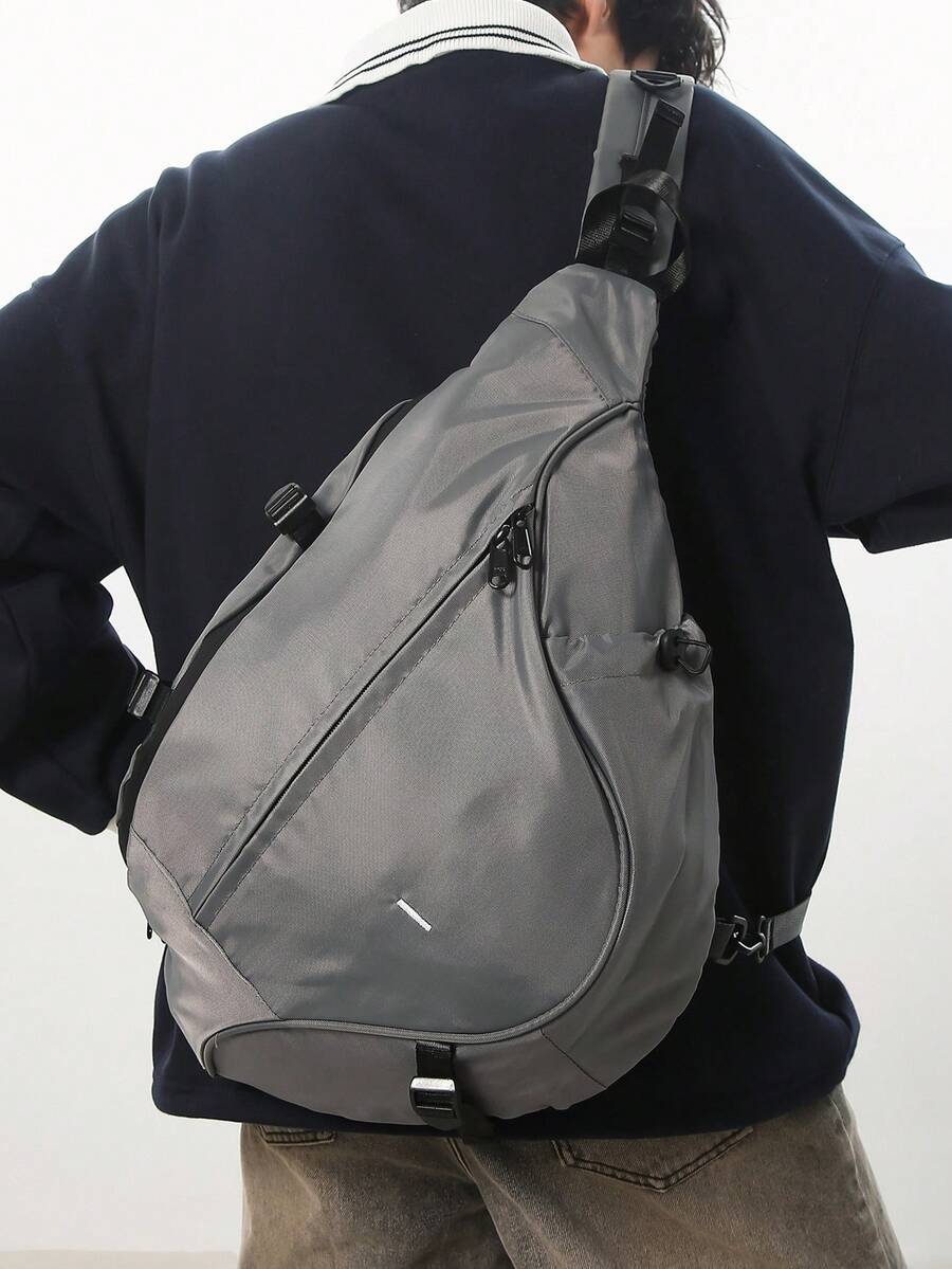 HGUL+BAG 大容量男士胸包，休闲嘻哈旅行通用斜挎包，尼龙收纳单肩包，腰包，商务休闲，情人节礼物，黑色，学院风单肩背包，多功能休闲徒步旅行包，大容量多用途户外便携休闲礼物，优雅节日感恩节圣诞男士礼物