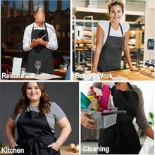 1 Stück/2 Stücke/4 Stücke Große Größen Schwarze Unisex Koch-Schürze, professionelle Schürze mit 2 Taschen, geeignet für Kochen, Arbeit, Backen (Große Größe)