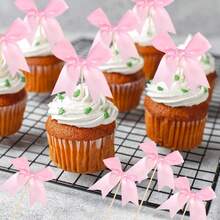 30 chiếc nơ hồng trang trí bánh cupcake trang trí sinh nhật cho phụ nữ trang trí tiệc cưới theo chủ đề BabyShow - Nhiều màu - Xem 3